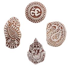 Set of 4 Piece New Mix Wooden Printing Blocks