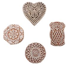 Set of 4 Piece New Mix Wooden Printing Blocks