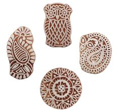 Set of 4 Piece New Mix Wooden Printing Blocks