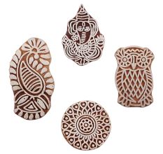 Set of 4 Piece New Mix Wooden Printing Blocks