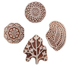 Set of 4 Piece New Mix Wooden Printing Blocks