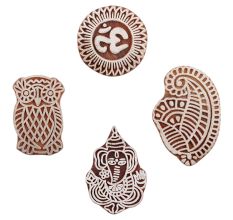 Set of 4 Piece New Mix Wooden Printing Blocks