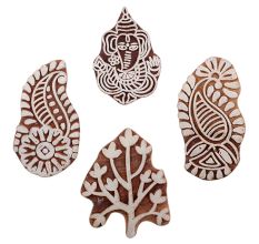 Set of 4 Piece New Mix Wooden Printing Blocks