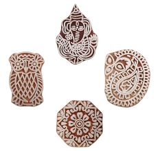 Set of 4 Piece New Mix Wooden Printing Blocks