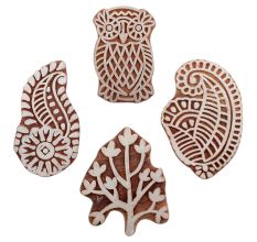 Set of 4 Piece New Mix Wooden Printing Blocks