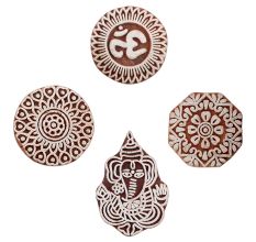 Set of 4 Piece New Mix Wooden Printing Blocks