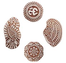 Set of 4 Piece New Mix Wooden Printing Blocks