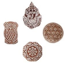 Set of 4 Piece New Mix Wooden Printing Blocks