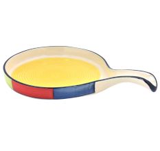 Ceramic Pan Shaped Hand Painted Serving Plate 