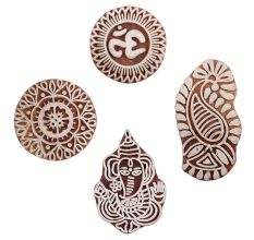 Set of 4 Piece New Mix Wooden Printing Blocks