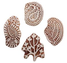 Set of 4 Piece New Mix Wooden Printing Blocks