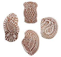 Set of 4 Piece New Mix Wooden Printing Blocks