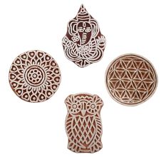 Set of 4 Piece New Mix Wooden Printing Blocks