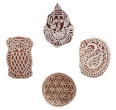Set of 4 Piece New Mix Wooden Printing Blocks