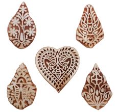 Set of 5 Piece New Mix Wooden Printing Blocks
