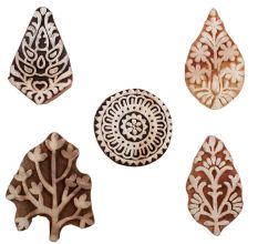 Set of 5 Piece New Mix Wooden Printing Blocks