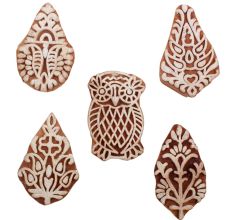 Set of 5 Piece New Mix Wooden Printing Blocks