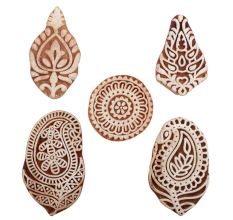 Set of 5 Piece New Mix Wooden Printing Blocks