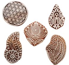 Set of 5 Piece New Mix Wooden Printing Blocks