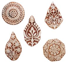 Set of 5 Piece New Mix Wooden Printing Blocks