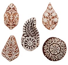 Set of 5 Piece New Mix Wooden Printing Blocks