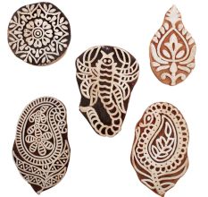 Set of 5 Piece New Mix Wooden Printing Blocks
