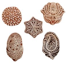 Set of 5 Piece New Mix Wooden Printing Blocks