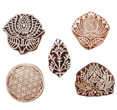 Set of 5 Piece New Mix Wooden Printing Blocks