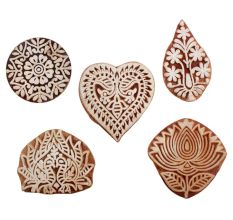 Set of 5 Piece New Mix Wooden Printing Blocks