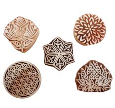 Set of 5 Piece New Mix Wooden Printing Blocks
