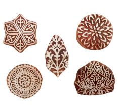 Set of 5 Piece New Mix Wooden Printing Blocks