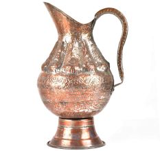 Traditional Repousse Copper Water Pitcher Jug
