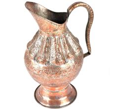 Traditional Repousse Copper Water Pitcher Jug