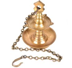 Sarai Villlaku Two Tier Hanging Diya Brass Oil Lamp