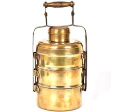 Old 3 Tier Brass Tiffin Food Carrier