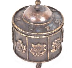 Vintage Embossed Brass Lidded Trinket Small Box