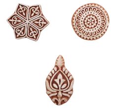 Set of 3 Piece New Mix Wooden Printing Blocks