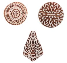 Set of 3 Piece New Mix Wooden Printing Blocks