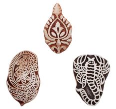 Set of 3 Piece New Mix Wooden Printing Blocks