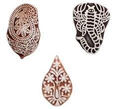 Set of 3 Piece New Mix Wooden Printing Blocks
