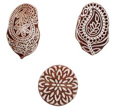 Set of 3 Piece New Mix Wooden Printing Blocks