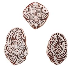 Set of 3 Piece New Mix Wooden Printing Blocks