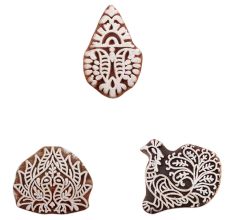 Set of 3 Piece New Mix Wooden Printing Blocks