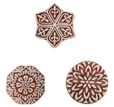 Set of 3 Piece New Mix Wooden Printing Blocks