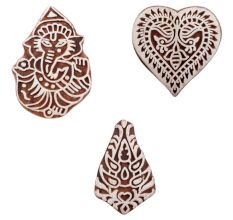 Set of 3 Piece New Mix Wooden Printing Blocks