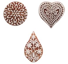 Set of 3 Piece New Mix Wooden Printing Blocks