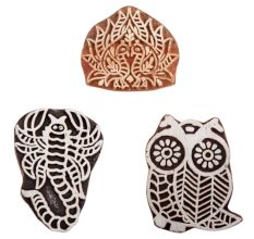 Set of 3 Piece New Mix Wooden Printing Blocks