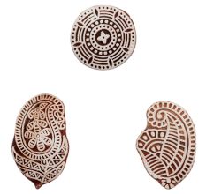 Set of 3 Piece New Mix Wooden Printing Blocks