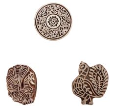 Set of 3 Piece New Mix Wooden Printing Blocks