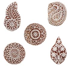 Set of 5 Piece New Mix Wooden Printing Blocks